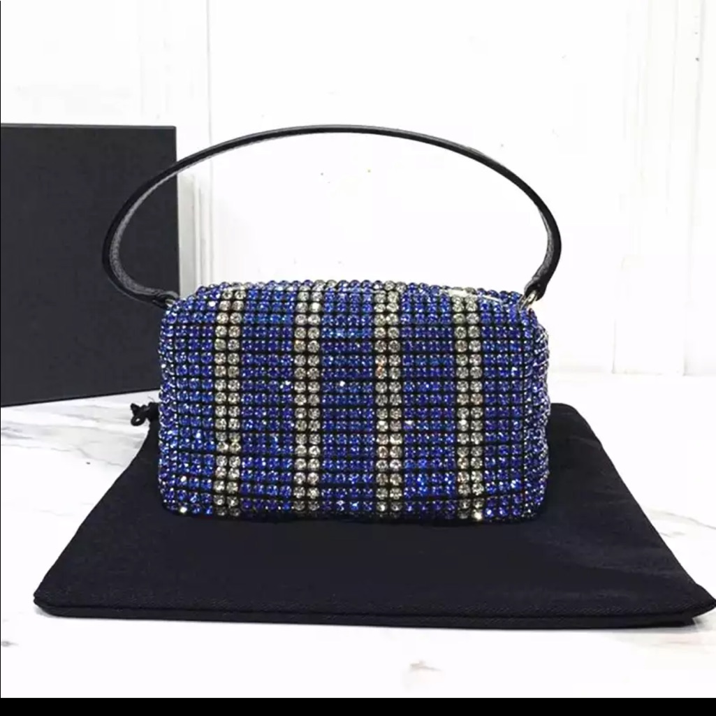 Bling Blue Stone Crystal Handbag